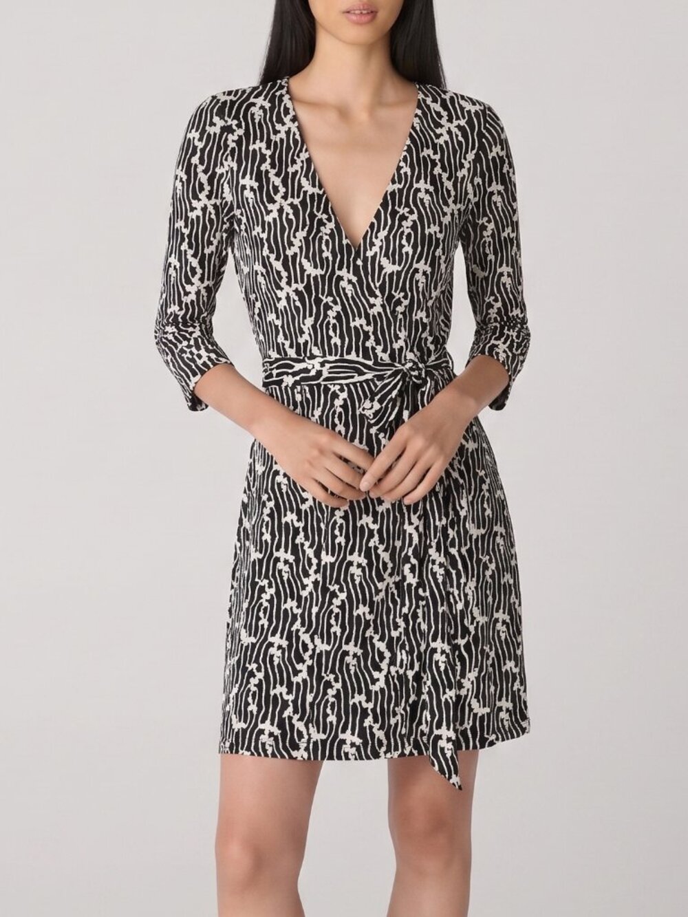 Diane von Furstenberg DVF New Julian Two Silk Wrap Mini Dress Folia NWT Size 4
